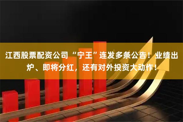江西股票配资公司 “宁王”连发多条公告！业绩出炉、即将分红，还有对外投资大动作！